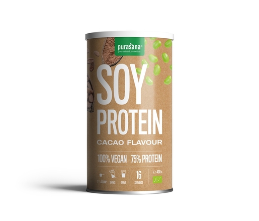 Purasana Protéines Soja Cacao 400g | Régimes protéinés