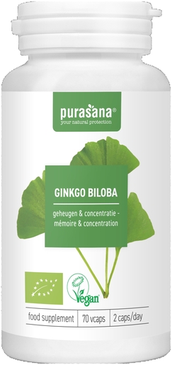 Purasana Ginkgo Biloba 70 capsules | Geheugen - Concentratie