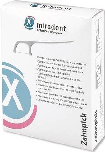 Miradent Tandenstoker Met Flos 100 | Tandfloss - Interdentale borsteltjes