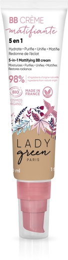 Lady Green BB Crème Matifiante 5en1 Medium 30ml | Hydratation - Nutrition