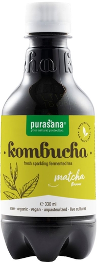 Purasana Komboecha drink Matcha 330 ml | Melkzuurgisting