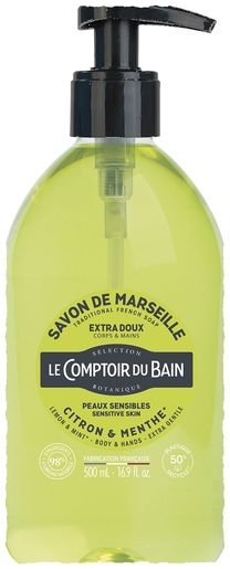 Le Comptoir du Bain Vloeibare Marseillezeep Citroen-Munt 500ml | Bad - Douche