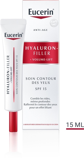 Eucerin Hyaluron-Filler + Volume-Lift Soin Contour des Yeux SPF 15 Anti-Rides &amp; Anti-Âge Tube 15ml | Contour des yeux
