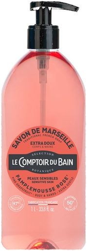 Le Comptoir du Bain Savon Liquide Marseille Pamplemousse Rose 1L | Bain - Douche