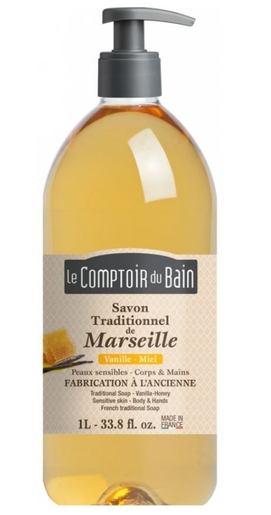 Le Comptoir du Bain Vloeibare Marseillezeep Vanille-Honing 1 L | Bad - Douche
