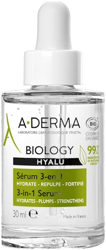 A-Derma Biology Hyalu Serum 3-in-1 30 ml | Hydratatie - Voeding