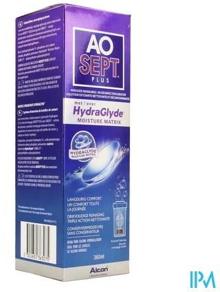 Aosept Plus HydraGlyde 360ml | Produits pour lentilles