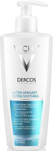 Vichy Dercos Shampooing Ultra Apaisant pour Cheveux Secs 400ml | Shampooings