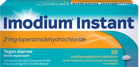 Imodium Instant 2mg 20 orodispergeerbare tabletten | Diarree - Turista