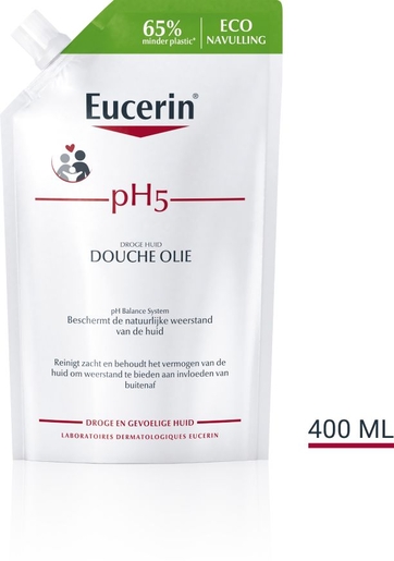 Eucerin pH5 Douche Olie Droge en Gevoelige Huid navulling 400ml | Onze Bestsellers