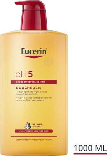 Eucerin pH5 Doucheolie Droge en Gevoelige Huid pompflacon 1000 ml | Onze Bestsellers