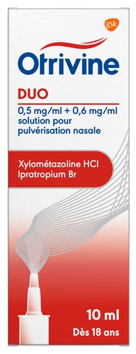 Otrivine Duo 0,5+0,6 mg/l Spray 10ml | Nez bouché - Décongestionnant