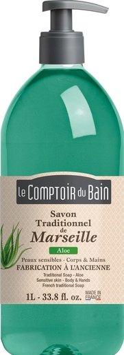 Le Comptoir du Bain Savon Liquide Marseille Aloé 1L | Bain - Douche