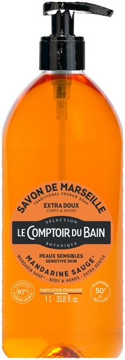 Le Comptoir du Bain Savon Liquide Marseille Mandarine Sauge 1L | Bain - Douche