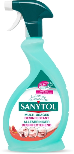 Sanytol Spray Pamplemousse Désinfectant Multi-Usages 500ml | Désinfectants