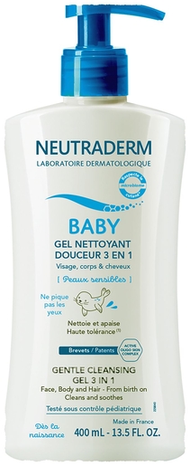 Neutraderm Baby Gel Nettoyant Douceur 3en1 400ml | Hygiène corporelle