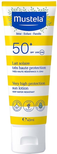 Mustela Lait Solaire Très Haute Protection Ip50+ 40ml | Crèmes solaires