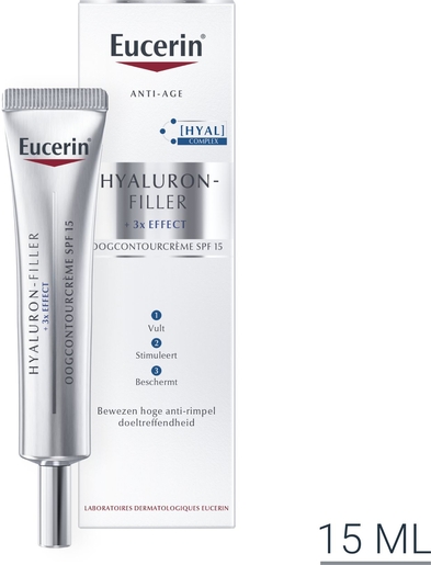 Eucerin Hyaluron-Filler +3x Effect Oogcontourcrème SPF 15 Anti-Age &amp; Rimpels Tube 15ml | Lichaam & gezicht