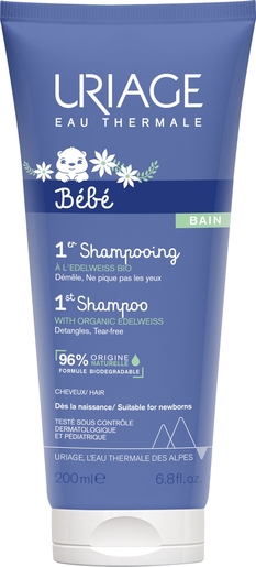 Uriage Bébé 1er Shampooing Extra Doux Sans Savon 200ml - NF | Bain - Toilette