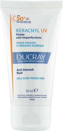 Ducray Keracnyl UV Fluid tegen onvolkomenheden 50 ml | Zonneproducten