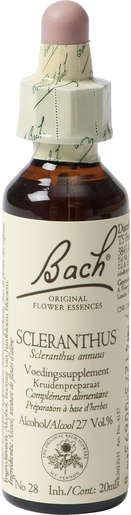 Bach Flower Remedie 28 Scleranthus 20ml | Doute - Incertitude