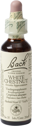 Bach Flower Remedie 35 White Chestnut 20ml | Désintérêt