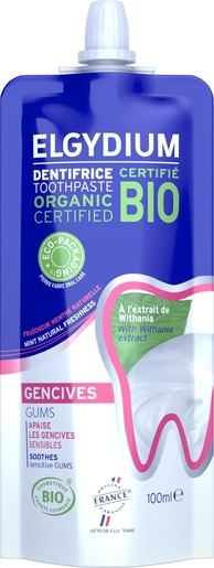 Elgydium Dentifrice Organic Gencives Sensibles Bio 100ml | Dentifrices - Soins dentaires
