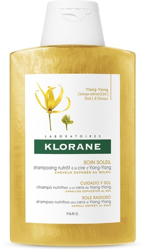 Klorane Shampooing Soin Soleil Cire d&#039;Ylang-Ylang 200ml | Protection solaire cheveux 