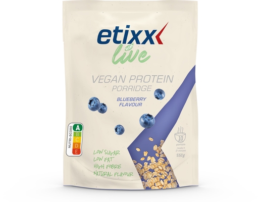 Etixx Live Vegan Protein Porridge Blueberry 550 g | Eiwitdiëten