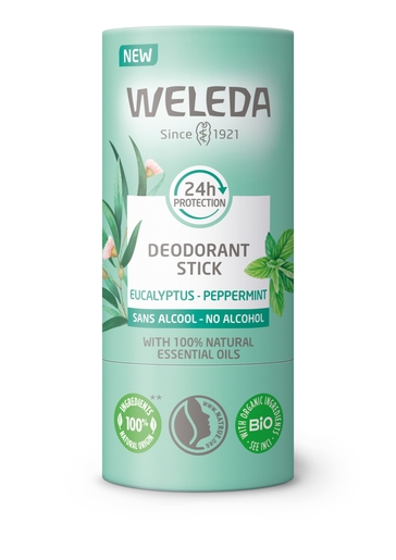 Weleda Vaste Deodorant 24u Eucalyptus Pepermunt 50 g | Klassieke deodoranten