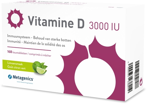 Vitamine D 3000IU 168 Comprimés à Mâcher | Vitamines D
