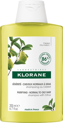Klorane Capilaire Shampooig Pulpe Cedrat 200ml | Soins des cheveux