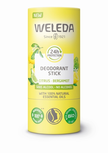 Weleda Vaste Deodorant 24u Citrus Bergamot 50 g | Klassieke deodoranten