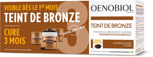 Oenobiol Cure Teint de Bronze 3x30 Capsules | Compléments alimentaires et activateurs bronzage