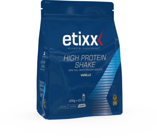 Etixx High Protein Shake Vanilla Poeder 1kg | Spiermassa