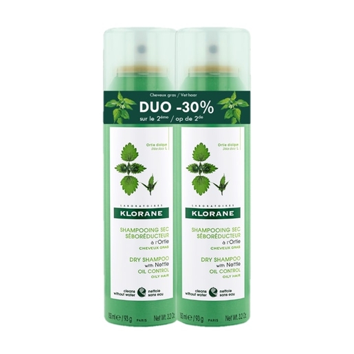Klorane Droogshampoo Brandnetel Spray 2x150 ml (2e aan -30%) | Shampoo