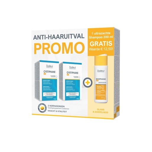 Cystiphane Haar En Nagels Promopack 2x120 Tabletten + Ultra Soft Shampoo 200 ml Gratis | Haaruitval - Gebroken nagels