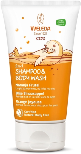 Weleda Kids Shampoo &amp; Bodywash 2-in-1 Heerlijke Sinaasappel 150ml | Shampoo