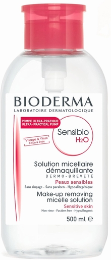 Bioderma Sensibio H20 Micellaire Oplossing 500ml (omgekeerd pompje) | Make-upremovers - Reiniging