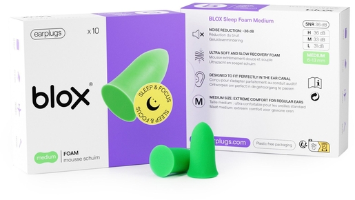 Blox Sleep Mousse Medium Vert 5 Paires | Promotions