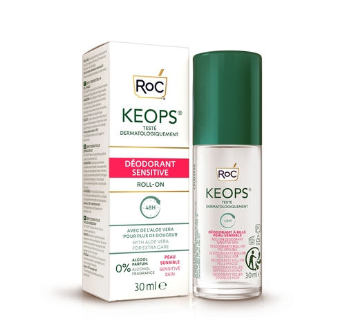 RoC Keops Deodorant Sensitive Skin Roll-On 30 ml | Klassieke deodoranten