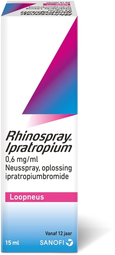 Rhinospray Ipratropium 0.6mg/ml Nasale Oplossing 15ml | Verstopte neus - Neussprays of -druppels
