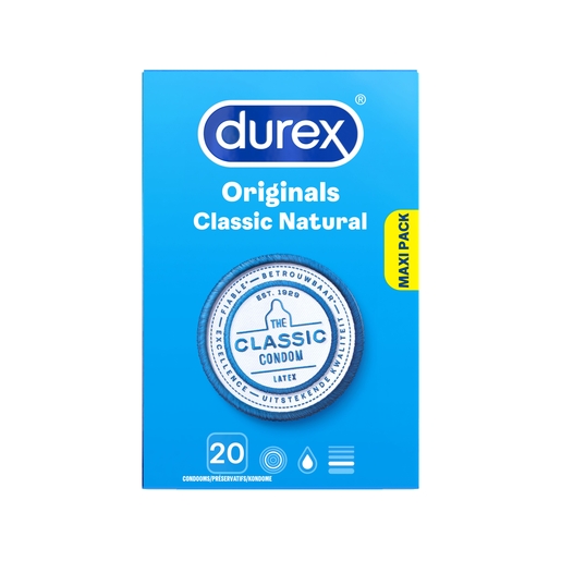 Durex Classic Natural Condooms 20 | Condooms