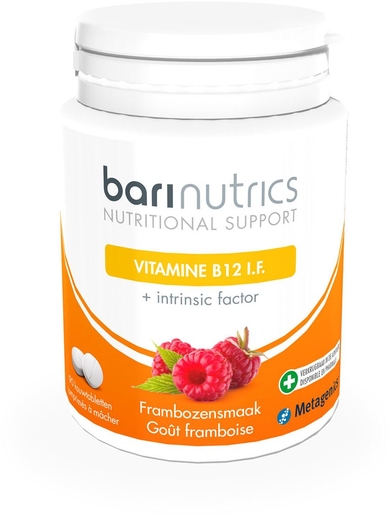 BariNutrics Vitamine B12 IF framboos 90 kauwtabletten | Stress - Ontspanning