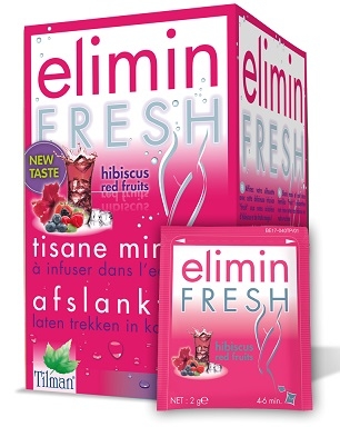 Elimin Fresh Afslankthee Hibiscus-Rode Vruchten 24 Zakjes | Vochtafdrijvende middelen
