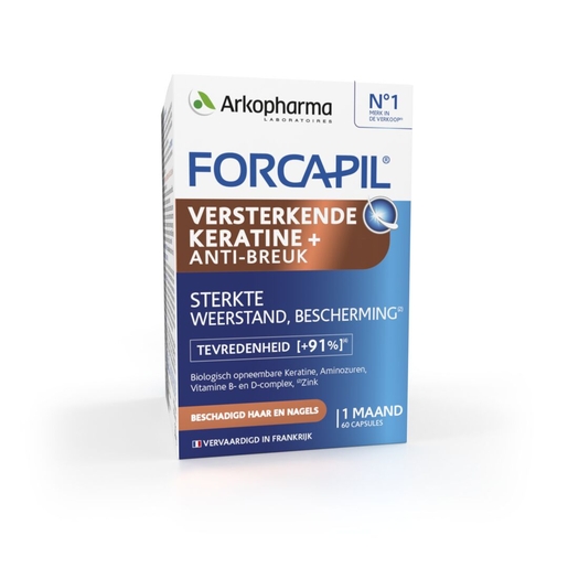 Forcapil Verstevigende Keratine+  60 capsules | Haaruitval - Gebroken nagels
