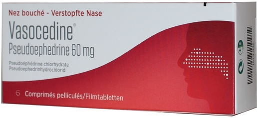 Vasocedine Pseudoefedrine 60mg 6 Comprimés | Nez bouché - Décongestionnant