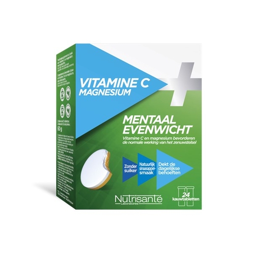 Vitamine C + Magnesium 24 Kauwtabletten | Stress - Ontspanning