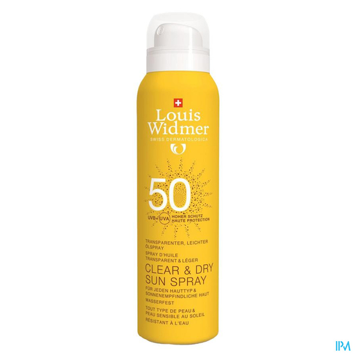 Widmer Clear&amp;dry Sun Spray Geparfumeerd SPF50 200 ml | Zonnebescherming