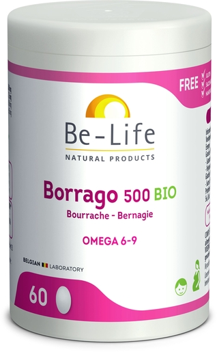 Be-Life Borrago 500 Bio 60 Capsules | Haaruitval - Gebroken nagels